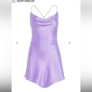 NWT SER.O.YA PRACILLA SILK MINI DRESS purple draped slip strappy S